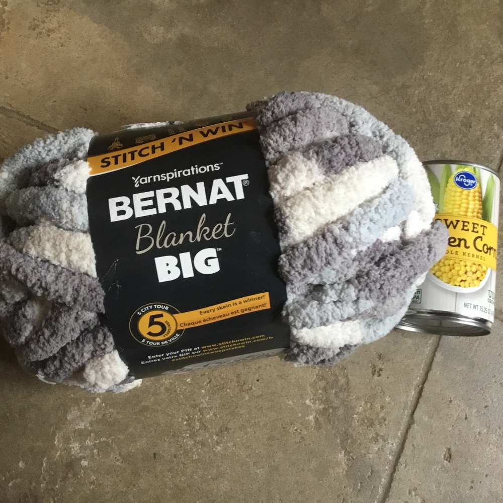Bernat Yarnspirations big blanket Jumbo yarn 32 yards grays
